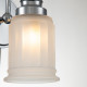 Applique LED moderna per bagno in acciaio e diffusore in vetro a 1 luce