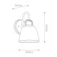 Applique moderna per bagno con struttura in acciaio e diffusore in vetro