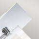 Applique per bagno con struttura in acciaio e diffusore in vetro opalino