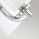 Applique per bagno con struttura in acciaio e diffusore in vetro opalino