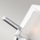 Applique per bagno con struttura in acciaio e doppio diffusore in vetro opalino