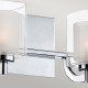 Applique per bagno con struttura in acciaio e doppio diffusore in vetro opalino
