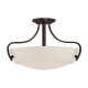 Lampada a soffitto rustica struttura in metallo e diffusore in vetro a 3 luci