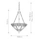 Lampada a sospensione classica in acciaio con paralume in vetro tiffany a 3 luci