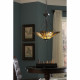 Lampada a sospensione classica in metallo con paralume in vetro tiffany a 3 luci