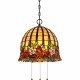 Lampadario classico con diffusore in vetro tiffany con 3 luci