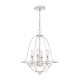 Lampadario dal design rustico in acciaio con diffusore a 4 luci