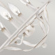 Lampadario dal design rustico in acciaio con diffusore a 4 luci