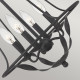 Lampadario dal design rustico in acciaio con diffusore a 4 luci