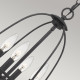 Lampadario dal design rustico in acciaio con diffusore a 4 luci