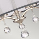 Lampadario in metallo con paralume in organza largo con 3 luci