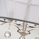 Lampadario in metallo con paralume in organza largo con 3 luci