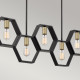 Lampadario lineare struttura in acciaio dal design moderno a 5 luci