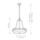 Lampada a sospensione moderna in metallo con diffusori in lino a 4 luci LED G9
