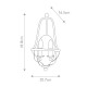 Lampada da parete dal design rustico in acciaio con 2 diffusori