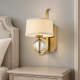 Lampada da parete moderna in metallo con diffusore in lino a 1 luce LED G9