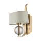 Lampada da parete moderna in metallo con diffusore in lino a 1 luce LED G9