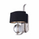 Lampada da parete moderna in metallo con diffusore in lino a 1 luce LED G9