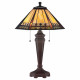 Lampada da scrivania classica in metallo con paralume in vetro tiffany a 2 luci