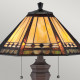 Lampada da scrivania classica in metallo con paralume in vetro tiffany a 2 luci