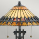 Lampada da scrivania in acciaio con diffusore in vetro tiffany a 2 luci