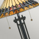 Lampada da scrivania in acciaio con diffusore in vetro tiffany a 2 luci