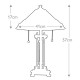 Lampada da scrivania in acciaio con diffusore in vetro tiffany a 2 luci