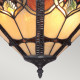 Lampada da soffitto classica in acciaio con paralume in vetro tiffany a 2 luci
