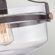 Lampada da soffitto con struttura in acciaio e diffusore in vetro con 1 luce