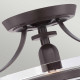 Lampada da soffitto con struttura in acciaio e diffusore in vetro con 1 luce