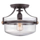 Lampada da soffitto con struttura in acciaio e diffusore in vetro con 1 luce
