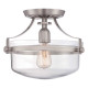 Lampada da soffitto con struttura in acciaio e diffusore in vetro con 1 luce