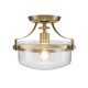 Lampada da soffitto con struttura in acciaio e diffusore in vetro con 1 luce