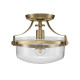 Lampada da soffitto con struttura in acciaio e diffusore in vetro con 1 luce