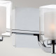 Lampada da soffitto da bagno struttura in acciaio e 3 diffusori in vetro opalino