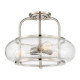Lampada da soffitto grande moderna in acciaio e diffusore in vetro 3 lampadine