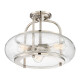 Lampada da soffitto grande moderna in acciaio e diffusore in vetro 3 lampadine