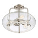 Lampada da soffitto grande moderna in acciaio e diffusore in vetro 3 lampadine