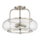 Lampada da soffitto grande moderna in acciaio e diffusore in vetro 3 lampadine