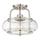 Lampada da soffitto media moderna in acciaio e diffusore in vetro