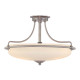 Lampada da soffitto moderna grande in acciaio con diffusore in vetro 4 lampadine