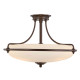 Lampada da soffitto moderna grande in acciaio con diffusore in vetro 4 lampadine