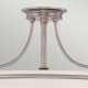 Lampada da soffitto moderna grande in acciaio con diffusore in vetro 4 lampadine