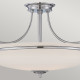 Lampada da soffitto moderna grande in acciaio con diffusore in vetro 4 lampadine