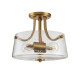Lampada da soffitto moderna in acciaio con diffusore in vetro con 2 lampadine