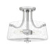 Lampada da soffitto moderna in acciaio con diffusore in vetro con 2 lampadine