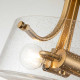 Lampada da soffitto moderna in acciaio con diffusore in vetro con 2 lampadine