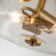 Lampada da soffitto moderna in acciaio con diffusore in vetro con 2 lampadine