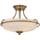 Lampada da soffitto moderna media in acciaio con diffusore in vetro 3 lampadine
