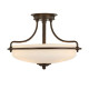 Lampada da soffitto moderna media in acciaio con diffusore in vetro 3 lampadine